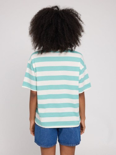 Bold Stripe T-Shirt turq o wht1
